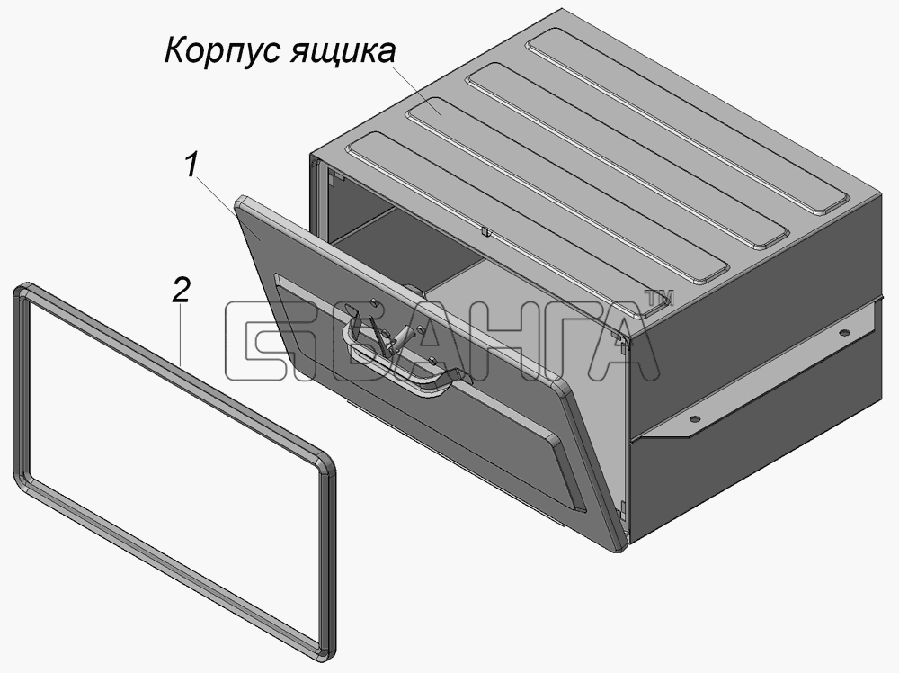 НефАЗ НефАЗ-9334 (2008) Схема Ящик для ЗИП в сборе-70 banga.ua